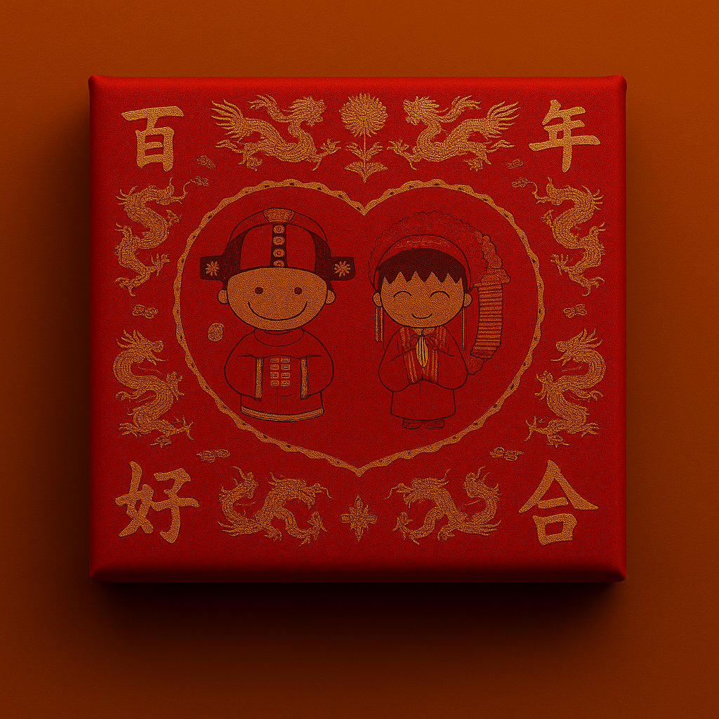 傳統習俗用品 | 婚嫁櫃墊 - HOI LAI WEDDING HOI LAI WEDDING 紅色情侶囍字帖 Hoi Lai Wedding